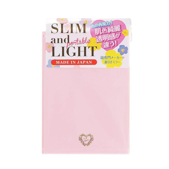 YAMAMURA Slim Compact Mirror Heart Light Pink - LOG-ON