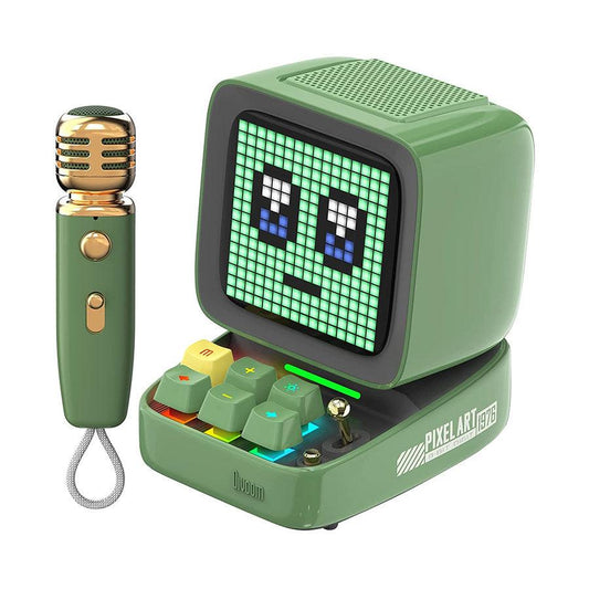DIVOOM Ditoo Mic Pixel Art Speaker With Microphone Green - LOG-ON