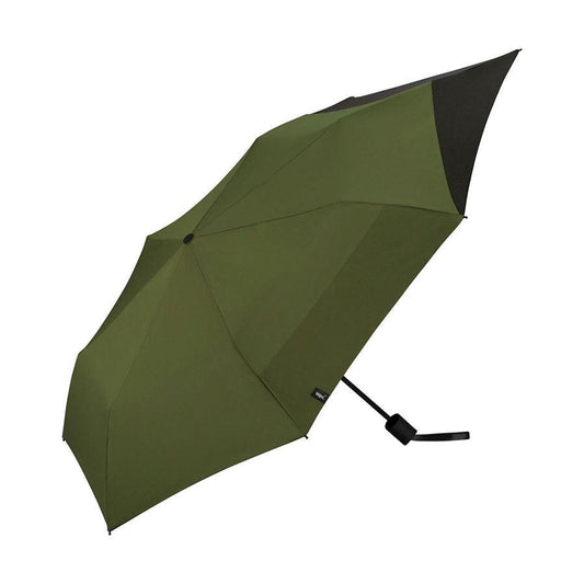 W.P.C. Back Protect Folding Umbrella Khaki X Black (300g) - LOG-ON