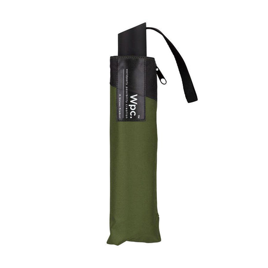 W.P.C. Back Protect Folding Umbrella Khaki X Black (300g) - LOG-ON