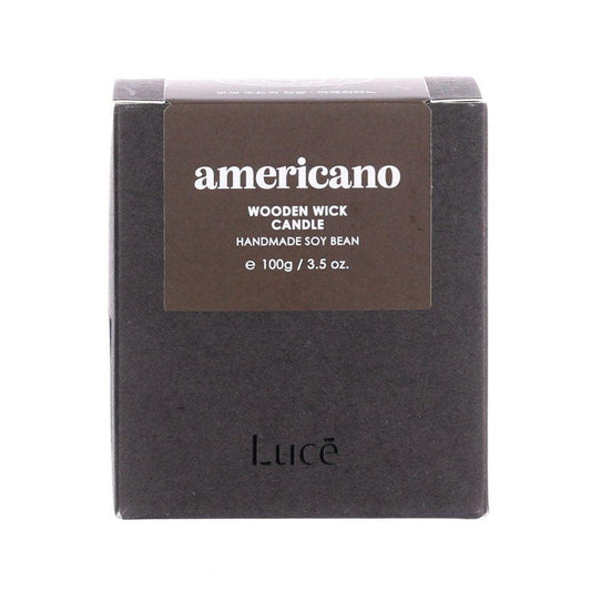 LUCE Wooden Wick Soy Candle - Americano (100g) - LOG-ON