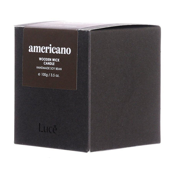 LUCE Wooden Wick Soy Candle - Americano (100g) - LOG-ON